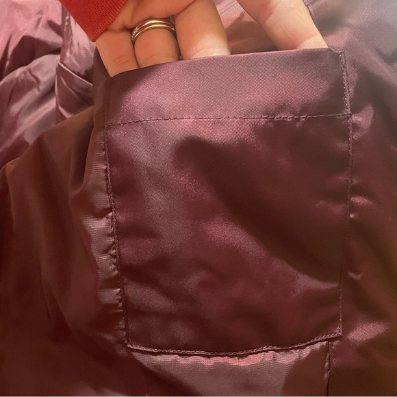 LABEL Unisex Go To Burgundy Bomber Jacket Double Zipper Lots of Pockets - Picture 13 of 13